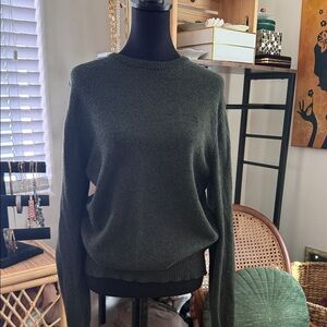 Superdry Spirit of Japan Olive Green Knit Popover Lambswool Blend Sweater